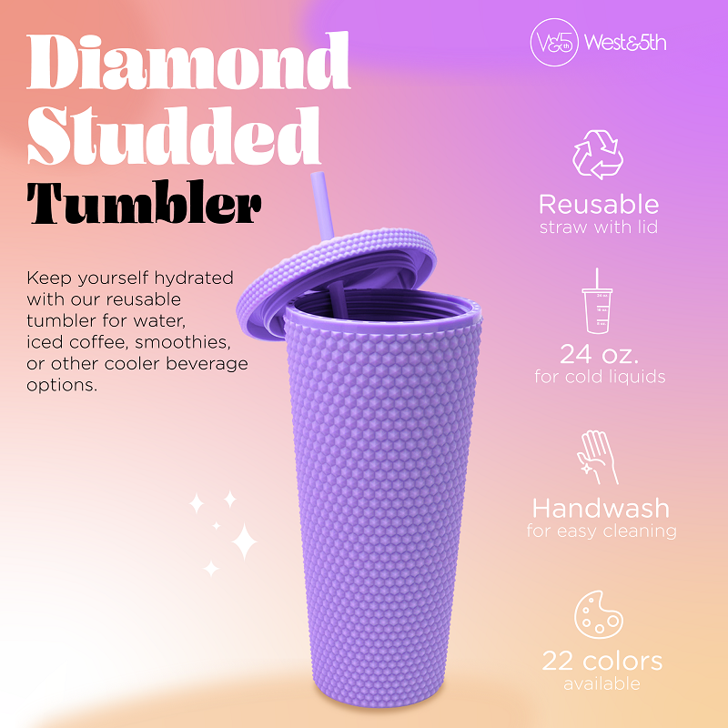 Studded Tumbler- Deep Purple