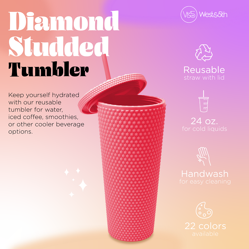 ⭐️ buy CORAL STUDDED TUMBLER And bottle bundle ⭐️