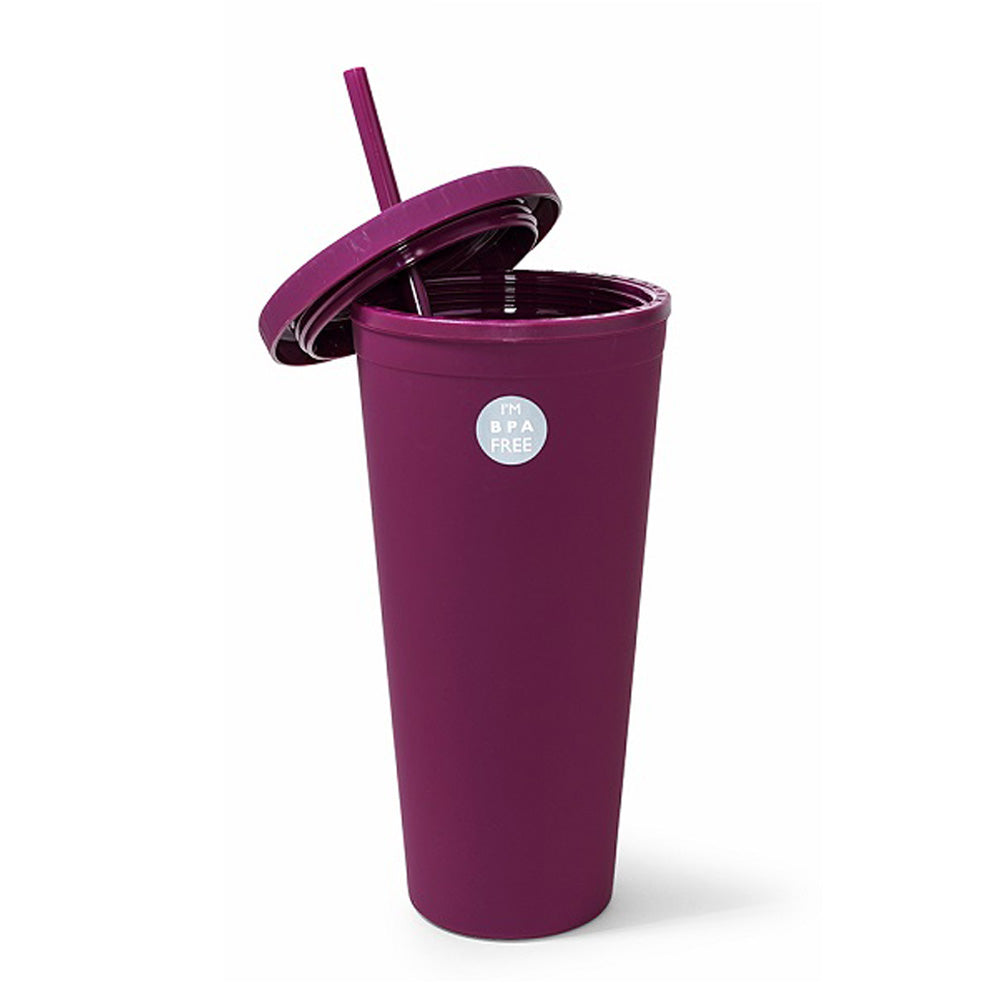 West & Fifth Hot Pink Double Wall Matte Rubber Coated Tumbler w