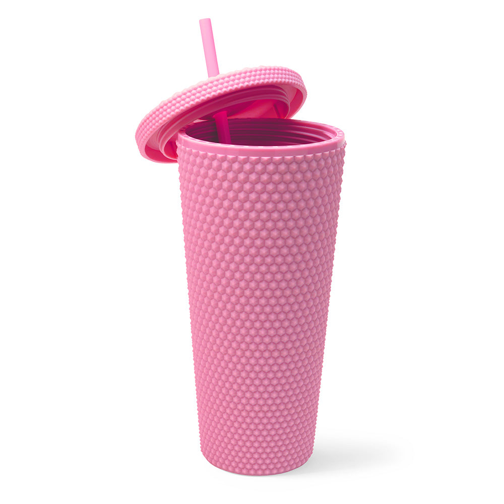 Studded Tumbler With Straw Tumblers With Lids And Straws Pink Tumbler With  Straw Textured Cup BPA-Fr…See more Studded Tumbler With Straw Tumblers With