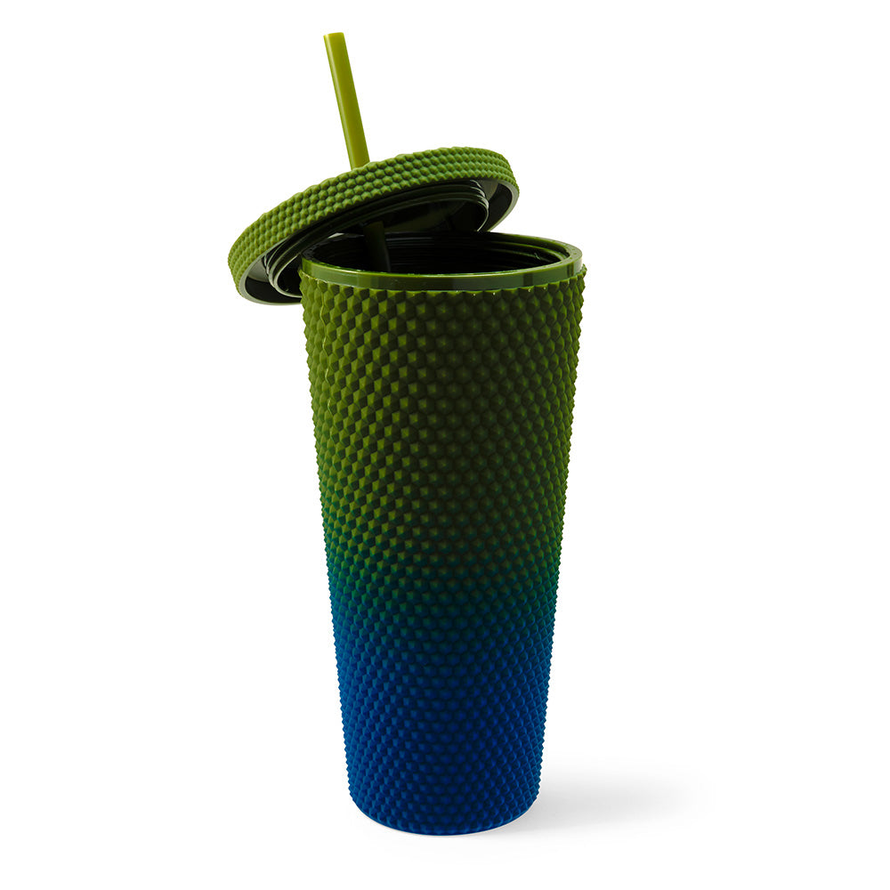 Starbucks Blue Two-Toned Stainless Steel Cold Cup 24 Oz Lid Straw
