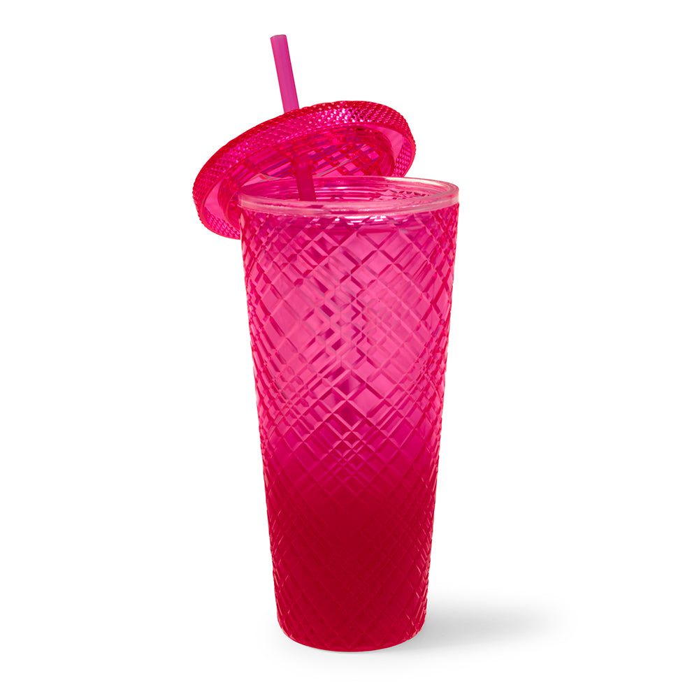 Hot Pink Diamond Cut Tumbler