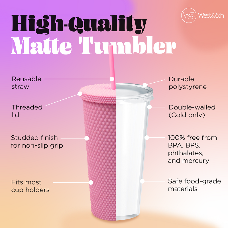 Studded Tumbler- Pink – West and 5th