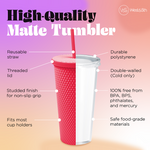 Studded Tumbler- Coral