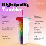 Studded Tumbler Semi-Transparent- Multi, Rainbow