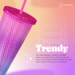 Studded Tumbler Semi-Transparent- Ombre Pink & Purple