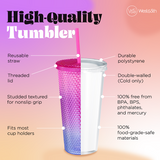 Studded Tumbler Semi-Transparent- Ombre Pink & Purple