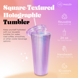 Square Textured Holographic- Lilac