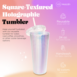Square Textured Holographic- Clear