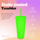 Rubber Coated Tumbler- Neon Green