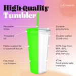 Rubber Coated Tumbler- Neon Green