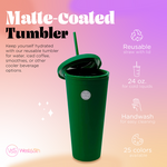 Rubber Coated Tumbler- Forest Green