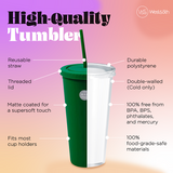 Rubber Coated Tumbler- Forest Green