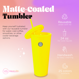 Rubber Coated Tumbler- Neon Yellow