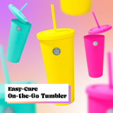Rubber Coated Tumbler- Neon Pink