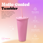 Rubber Coated Tumbler- Blush/ Pink