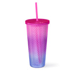 Studded Tumbler Semi-Transparent- Ombre Pink & Purple