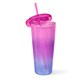 Studded Tumbler Semi-Transparent- Ombre Pink & Purple