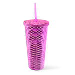 Studded Anodized Bling Tumbler- Pink